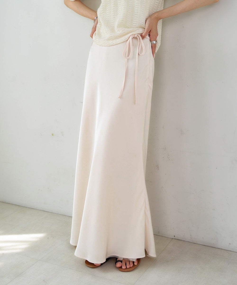 【S・Mサイズ展開】裾シアーサテンナロースカート