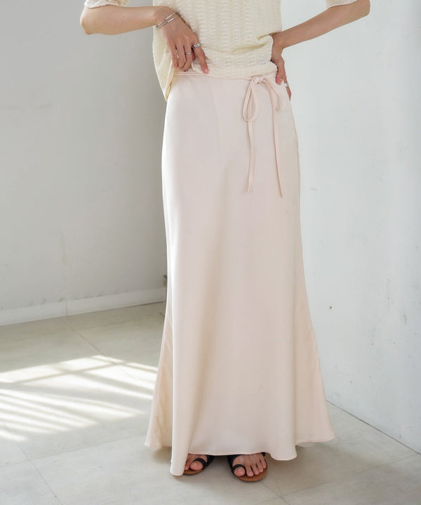 【S・Mサイズ展開】裾シアーサテンナロースカート