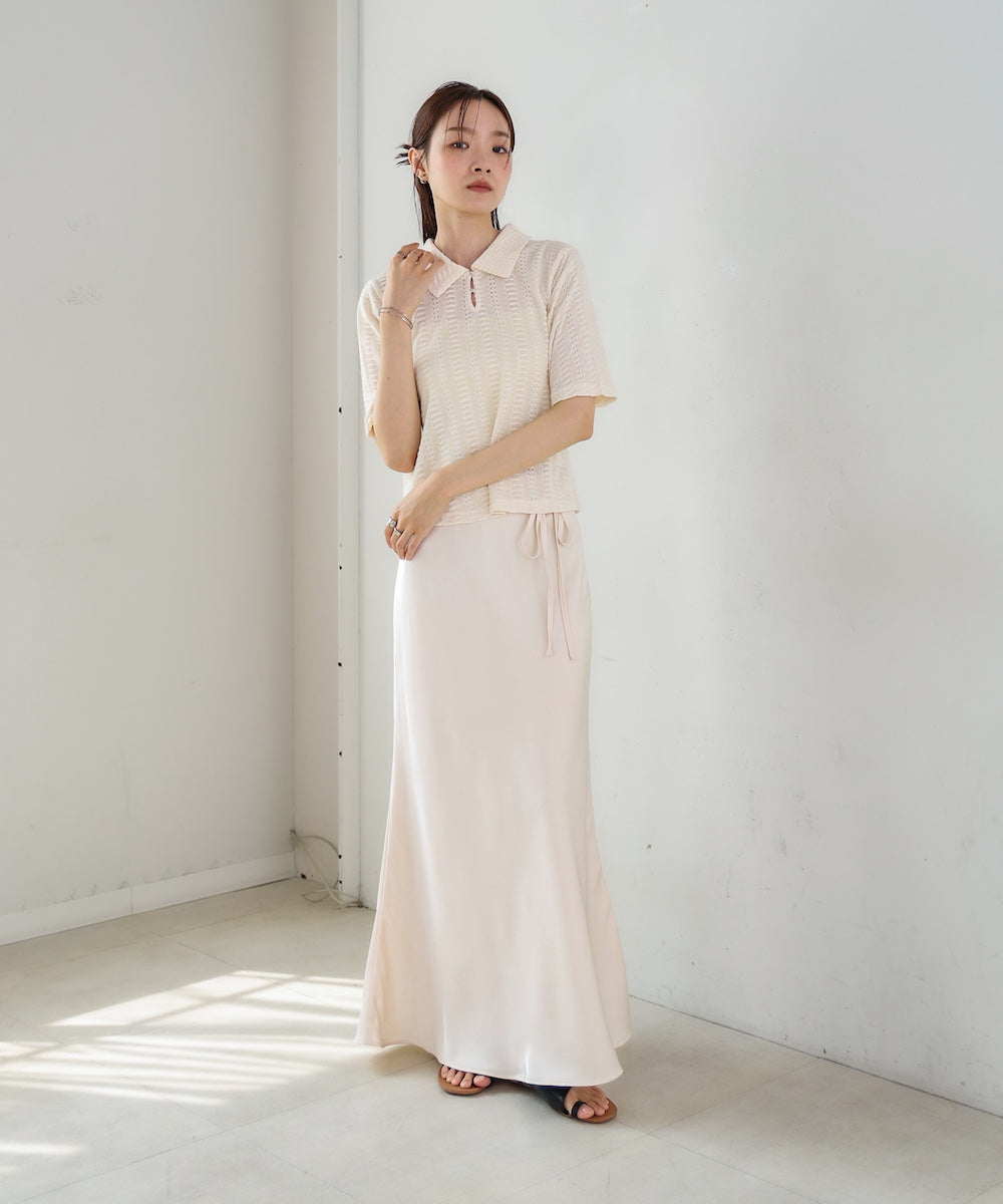 【S・Mサイズ展開】裾シアーサテンナロースカート