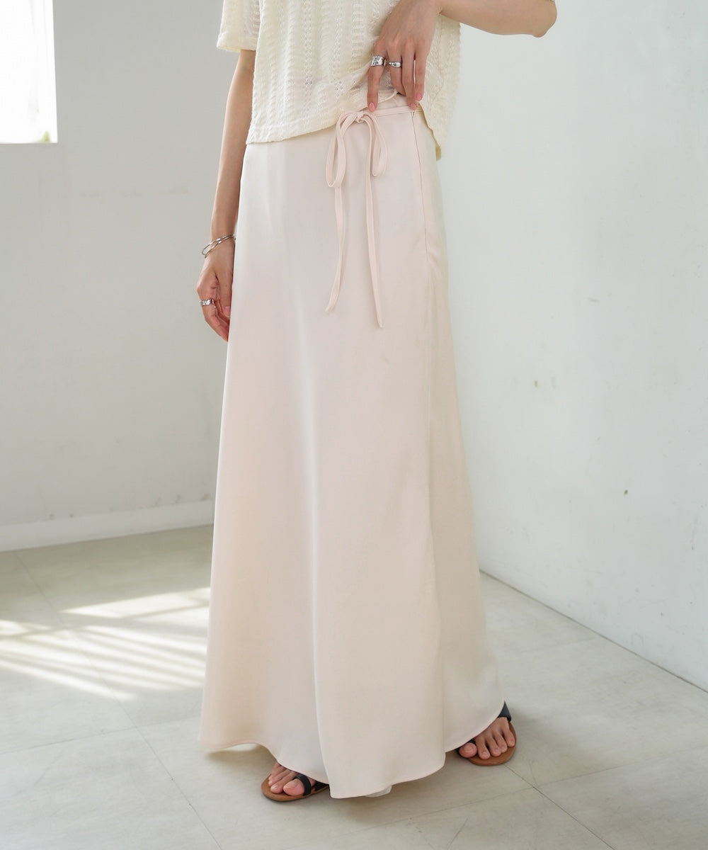 【S・Mサイズ展開】裾シアーサテンナロースカート