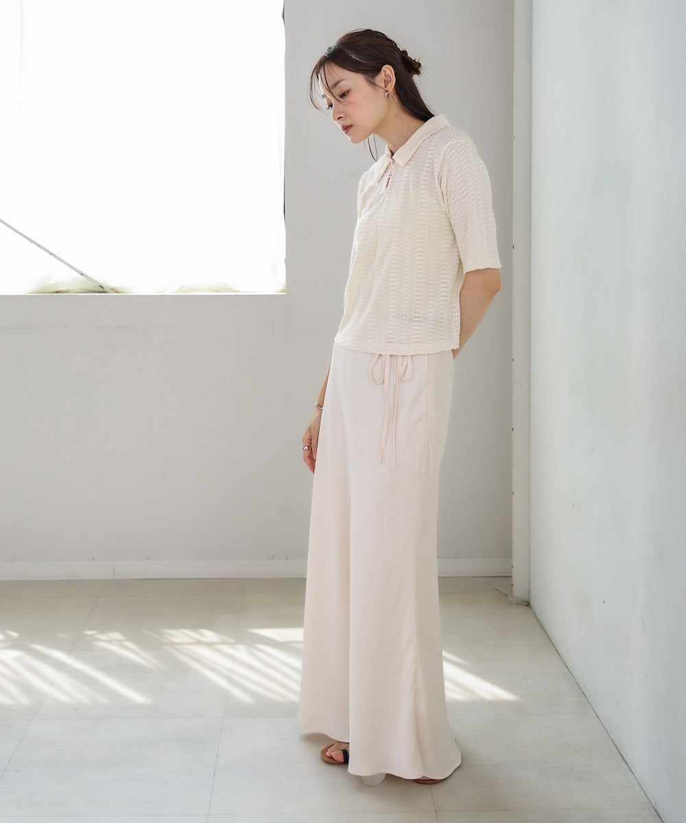 【S・Mサイズ展開】裾シアーサテンナロースカート