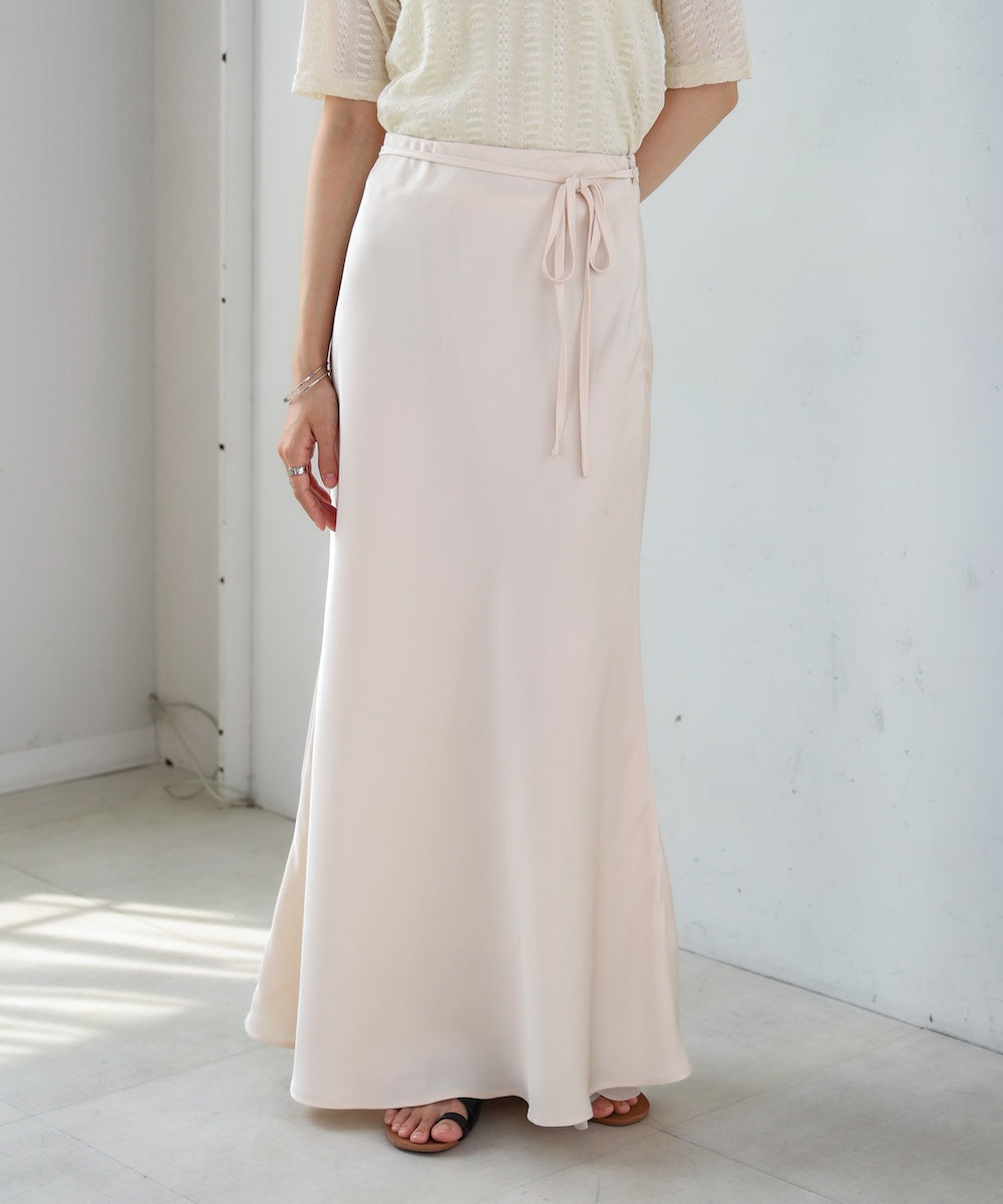 【S・Mサイズ展開】裾シアーサテンナロースカート