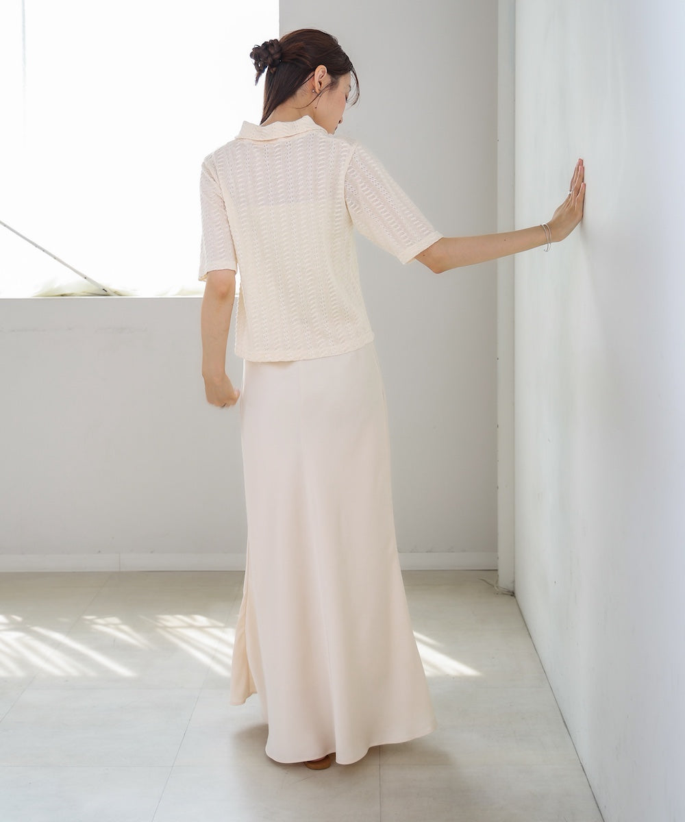 【S・Mサイズ展開】裾シアーサテンナロースカート