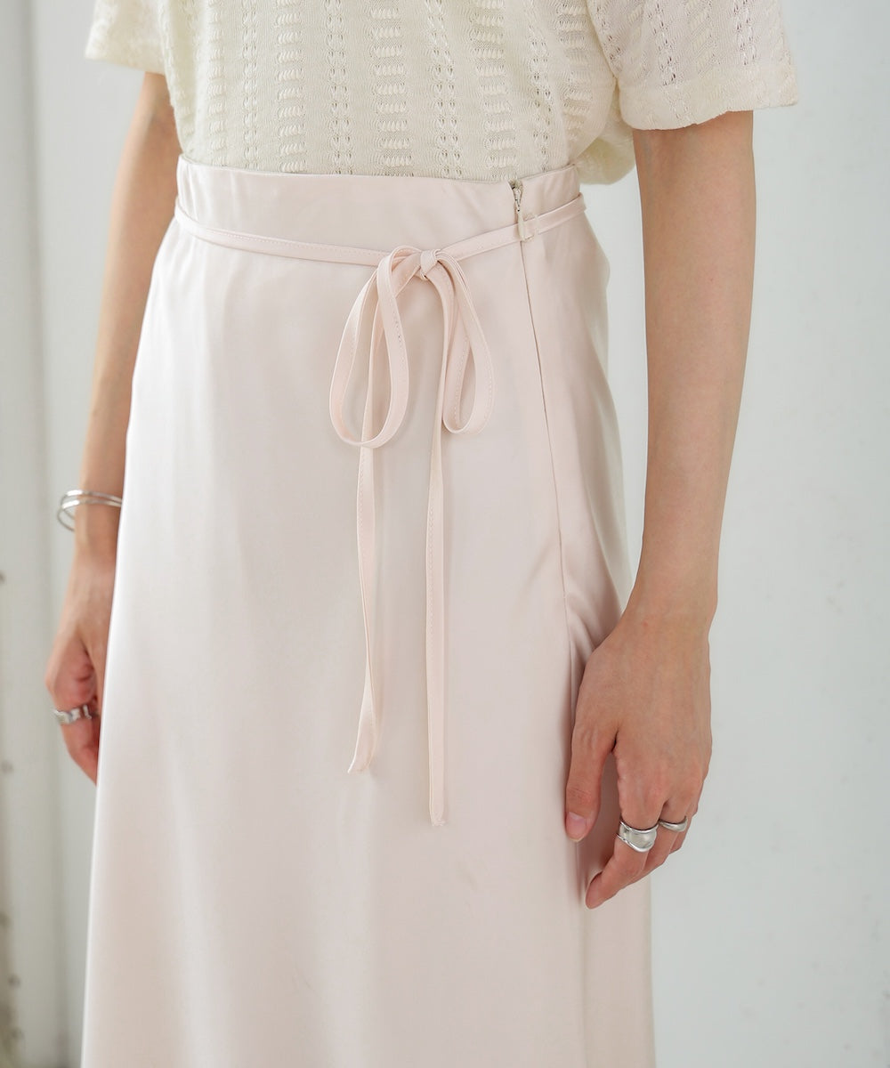 【S・Mサイズ展開】裾シアーサテンナロースカート