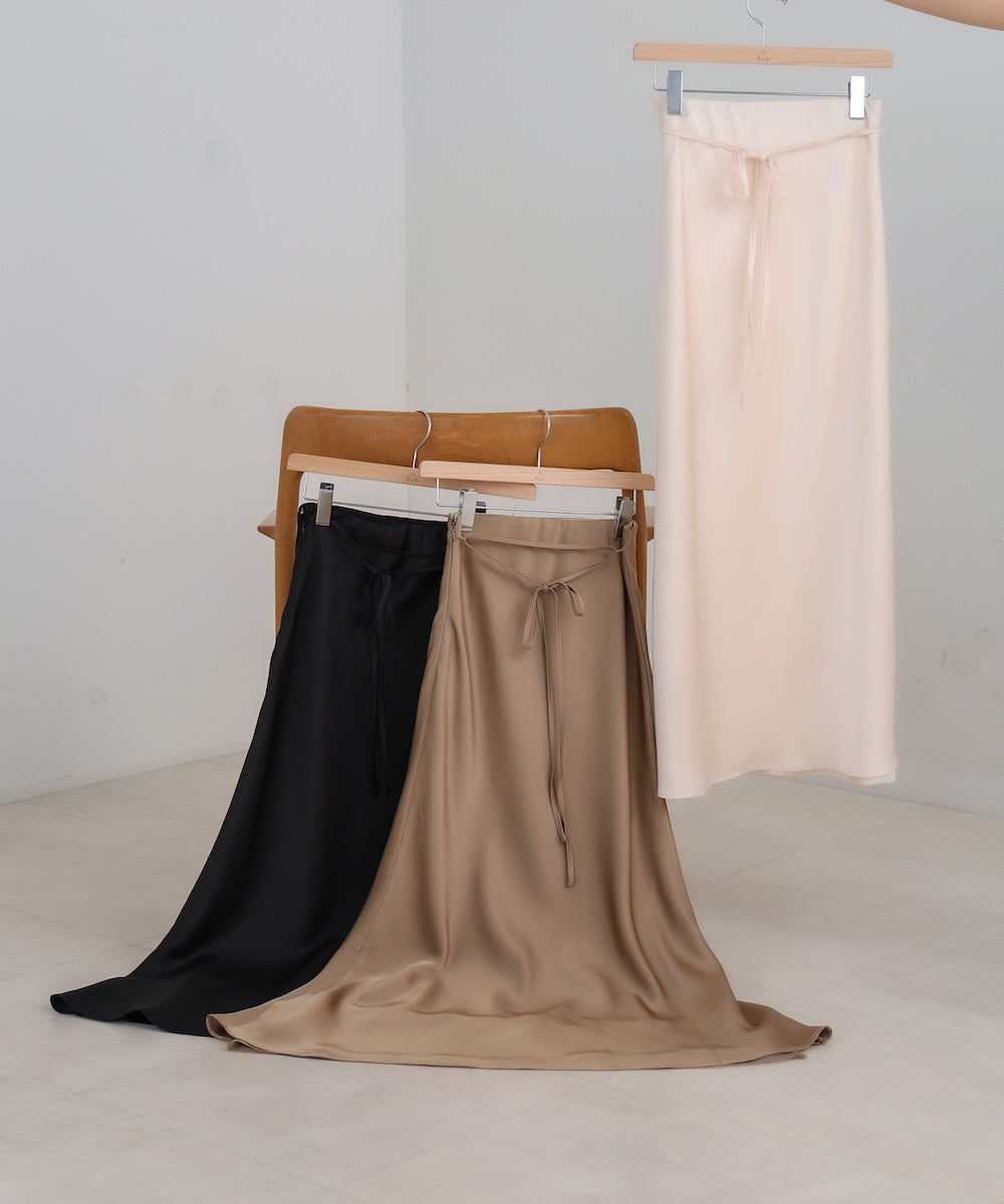 【S・Mサイズ展開】裾シアーサテンナロースカート