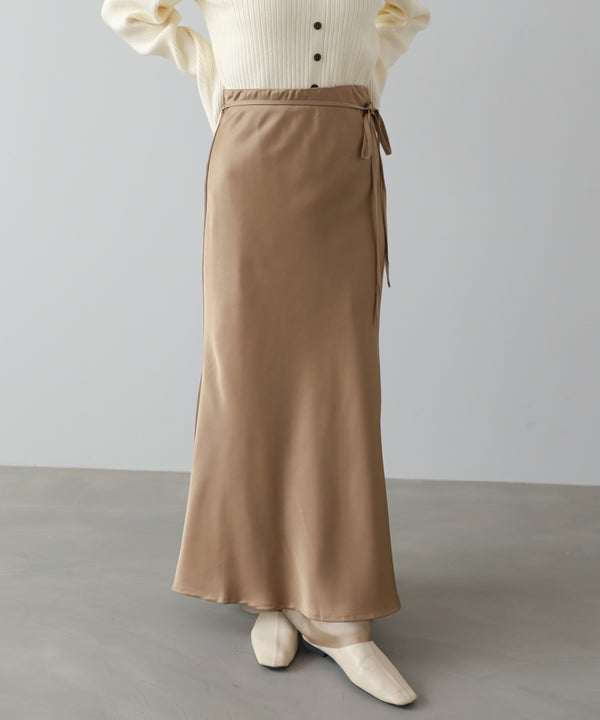 【S・Mサイズ展開】裾シアーサテンナロースカート