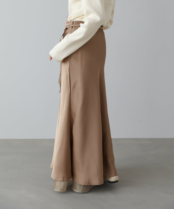【S・Mサイズ展開】裾シアーサテンナロースカート