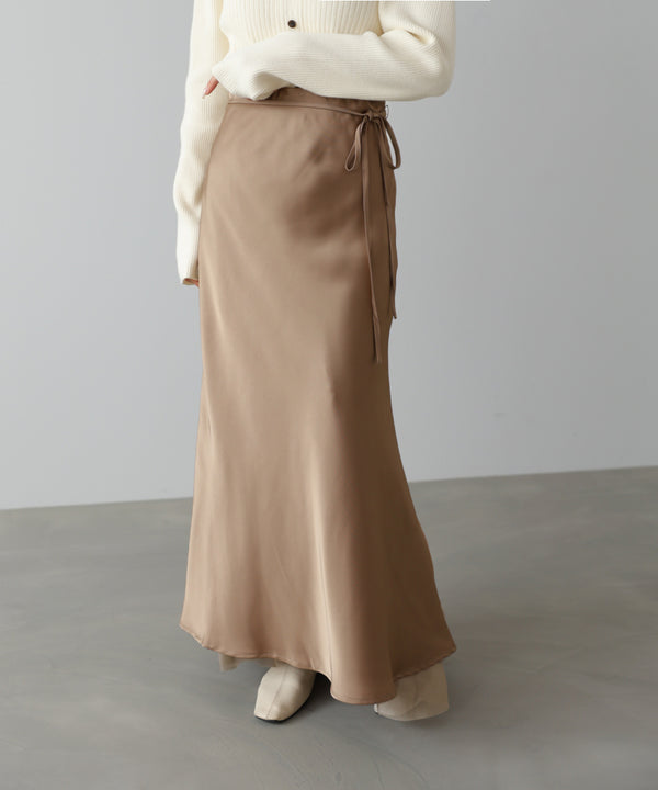 【S・Mサイズ展開】裾シアーサテンナロースカート