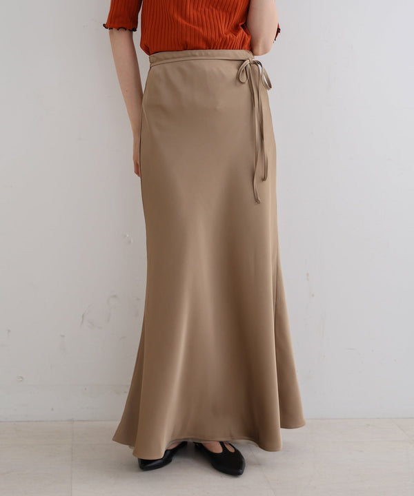 【S・Mサイズ展開】裾シアーサテンナロースカート