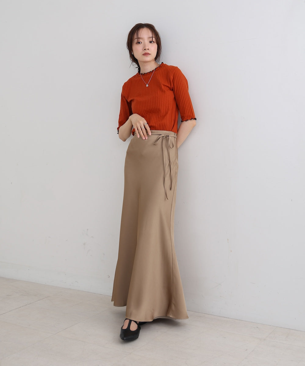 【S・Mサイズ展開】裾シアーサテンナロースカート