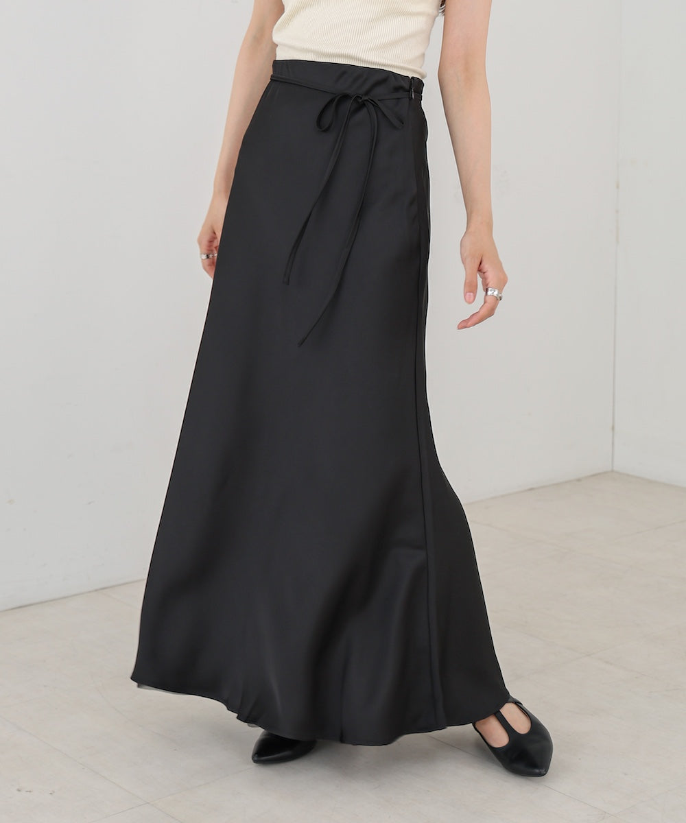 【S・Mサイズ展開】裾シアーサテンナロースカート