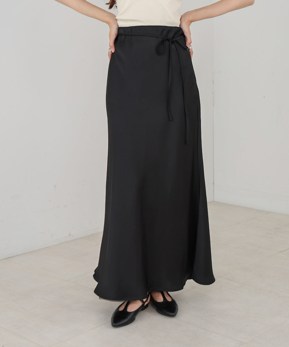 【S・Mサイズ展開】裾シアーサテンナロースカート