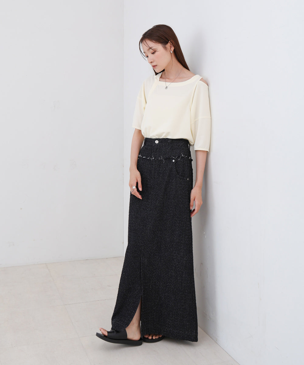 アシメコクーンスリーブカットソー