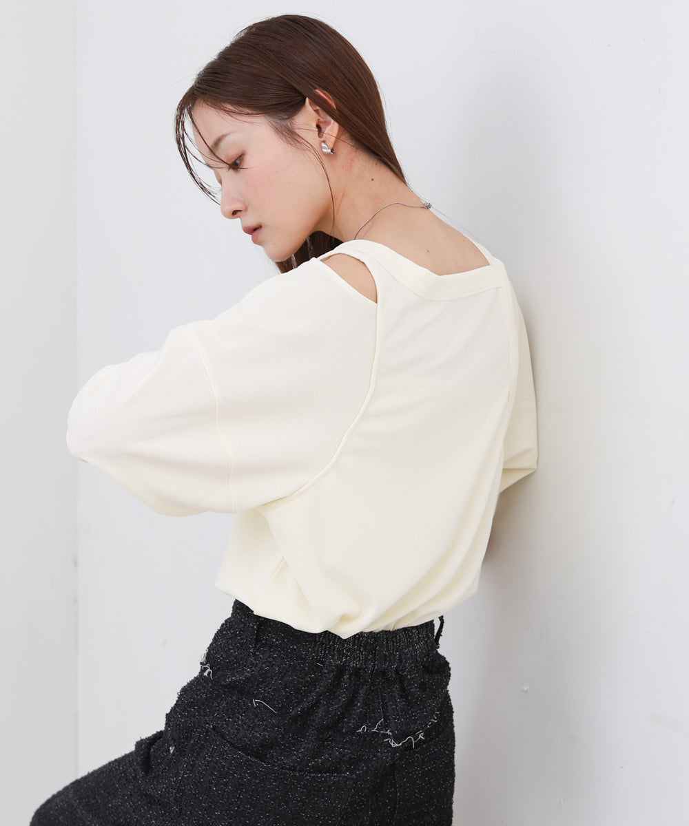 アシメコクーンスリーブカットソー