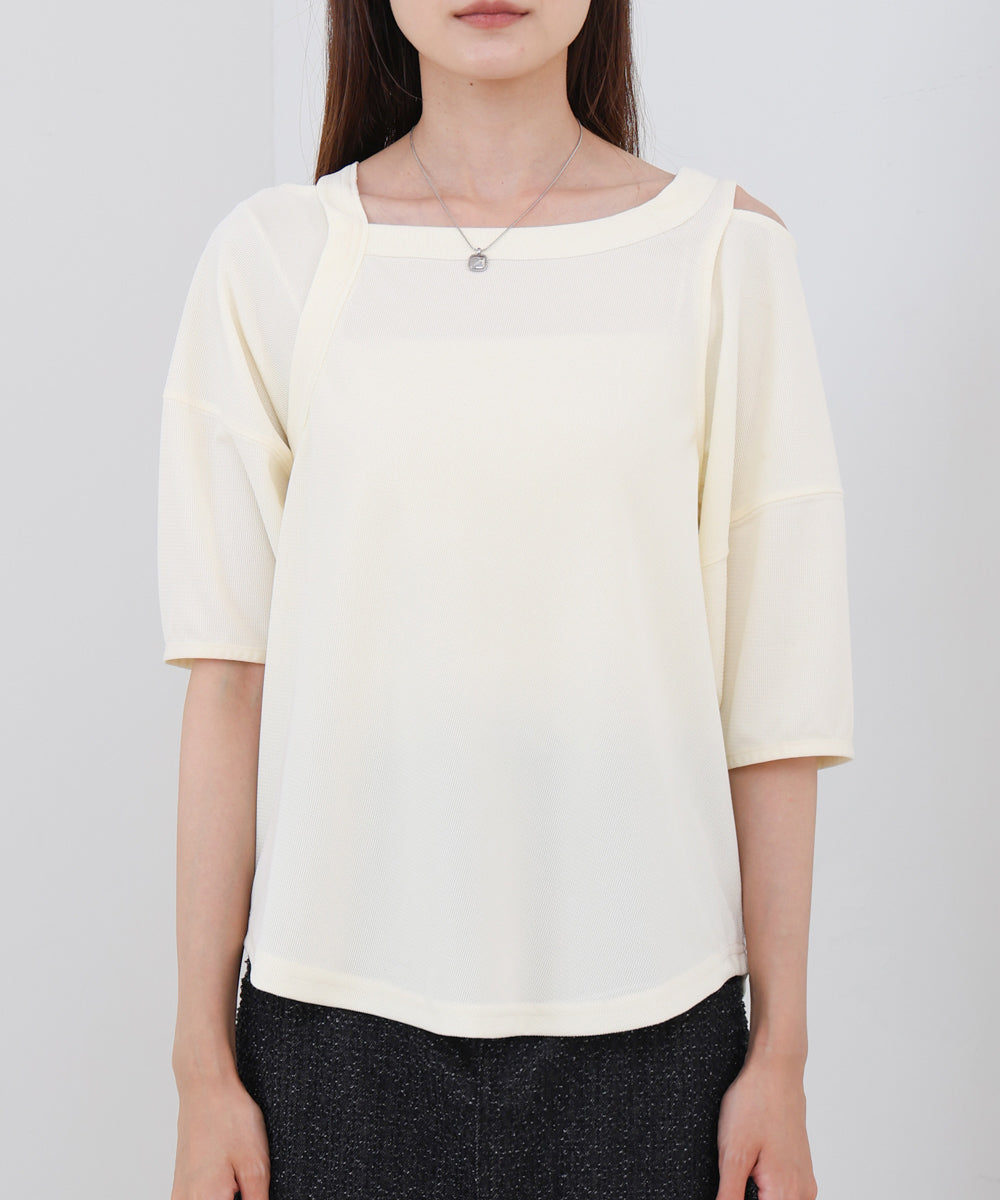 アシメコクーンスリーブカットソー