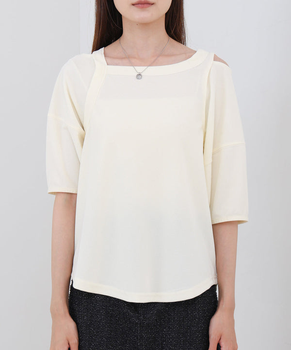 アシメコクーンスリーブカットソー