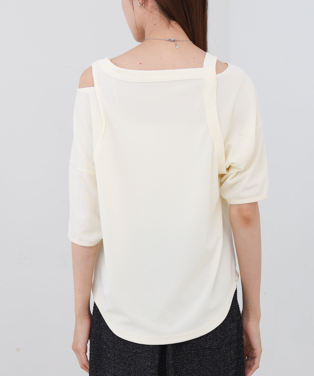 アシメコクーンスリーブカットソー
