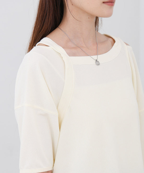 アシメコクーンスリーブカットソー