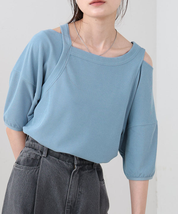 アシメコクーンスリーブカットソー