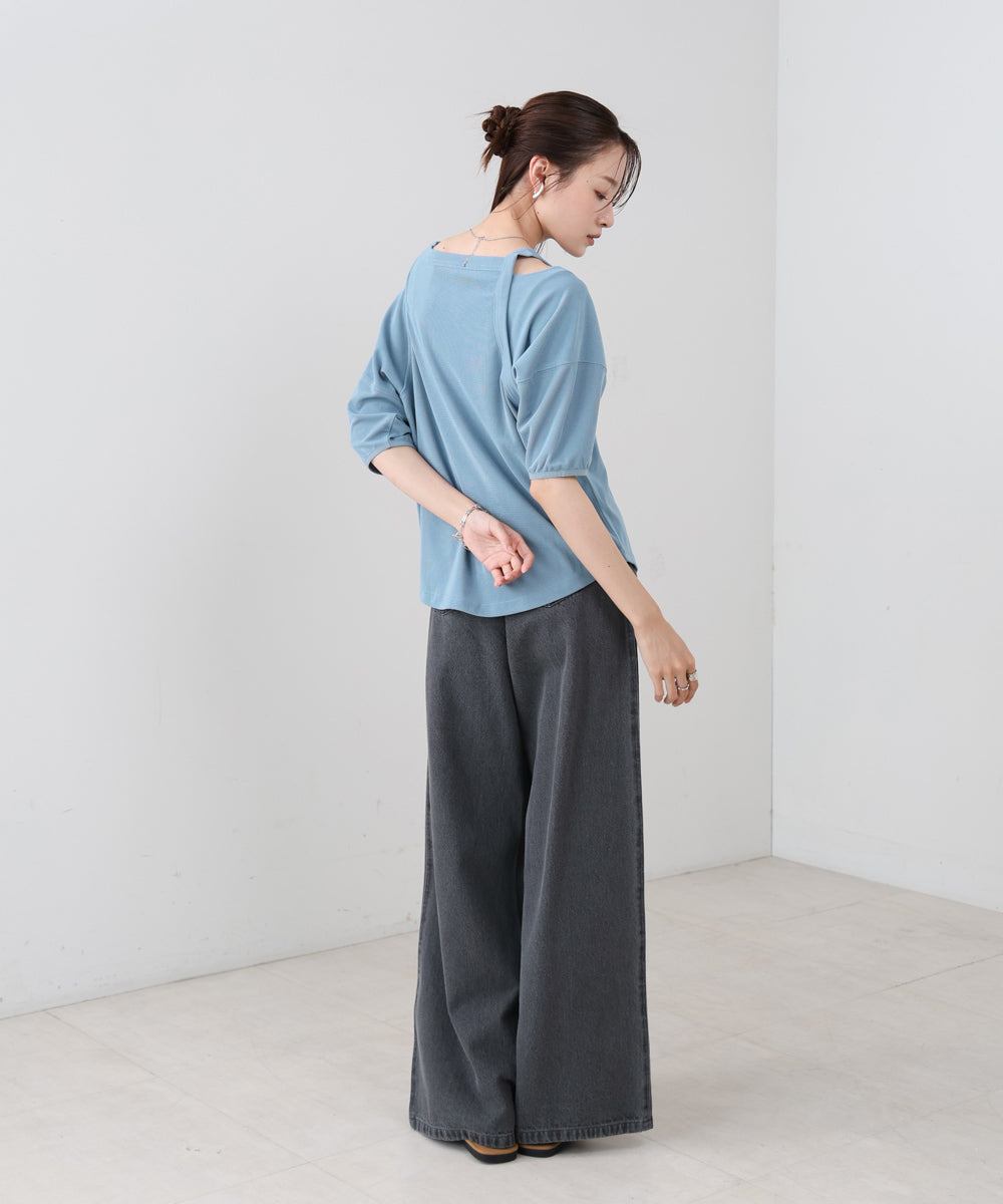 アシメコクーンスリーブカットソー