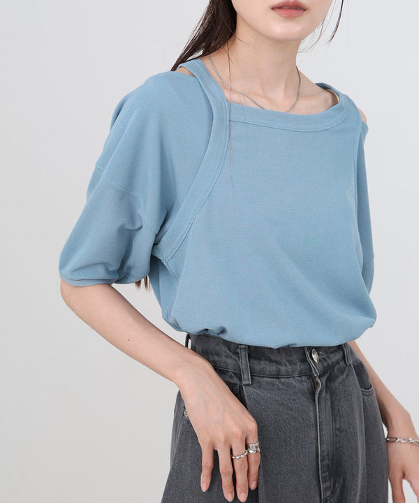 アシメコクーンスリーブカットソー
