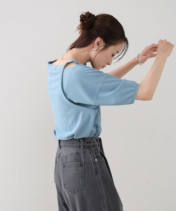 アシメコクーンスリーブカットソー