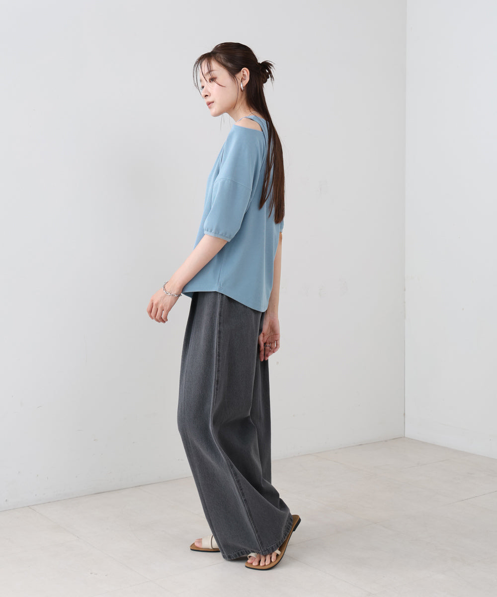 アシメコクーンスリーブカットソー