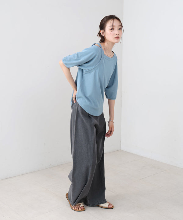 アシメコクーンスリーブカットソー