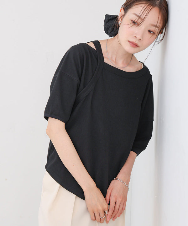アシメコクーンスリーブカットソー
