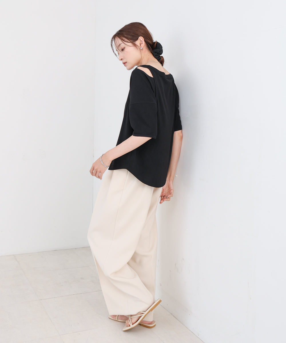 アシメコクーンスリーブカットソー