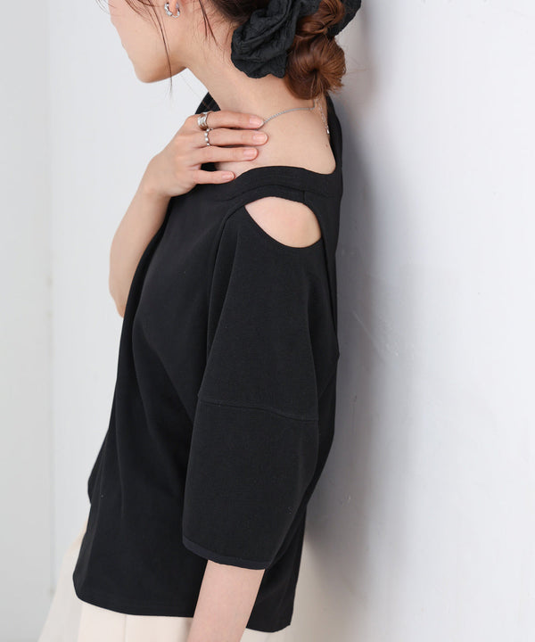 アシメコクーンスリーブカットソー