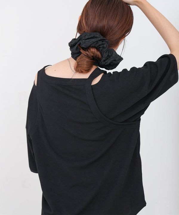 アシメコクーンスリーブカットソー