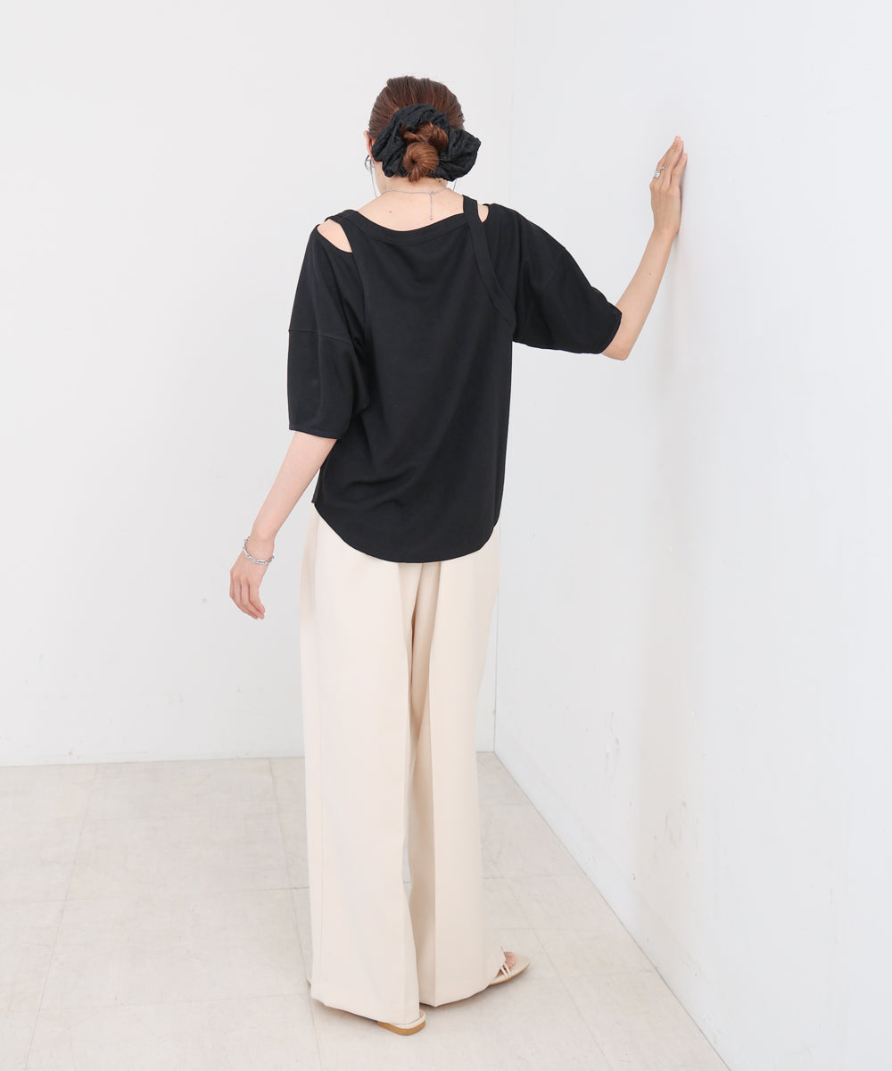 アシメコクーンスリーブカットソー