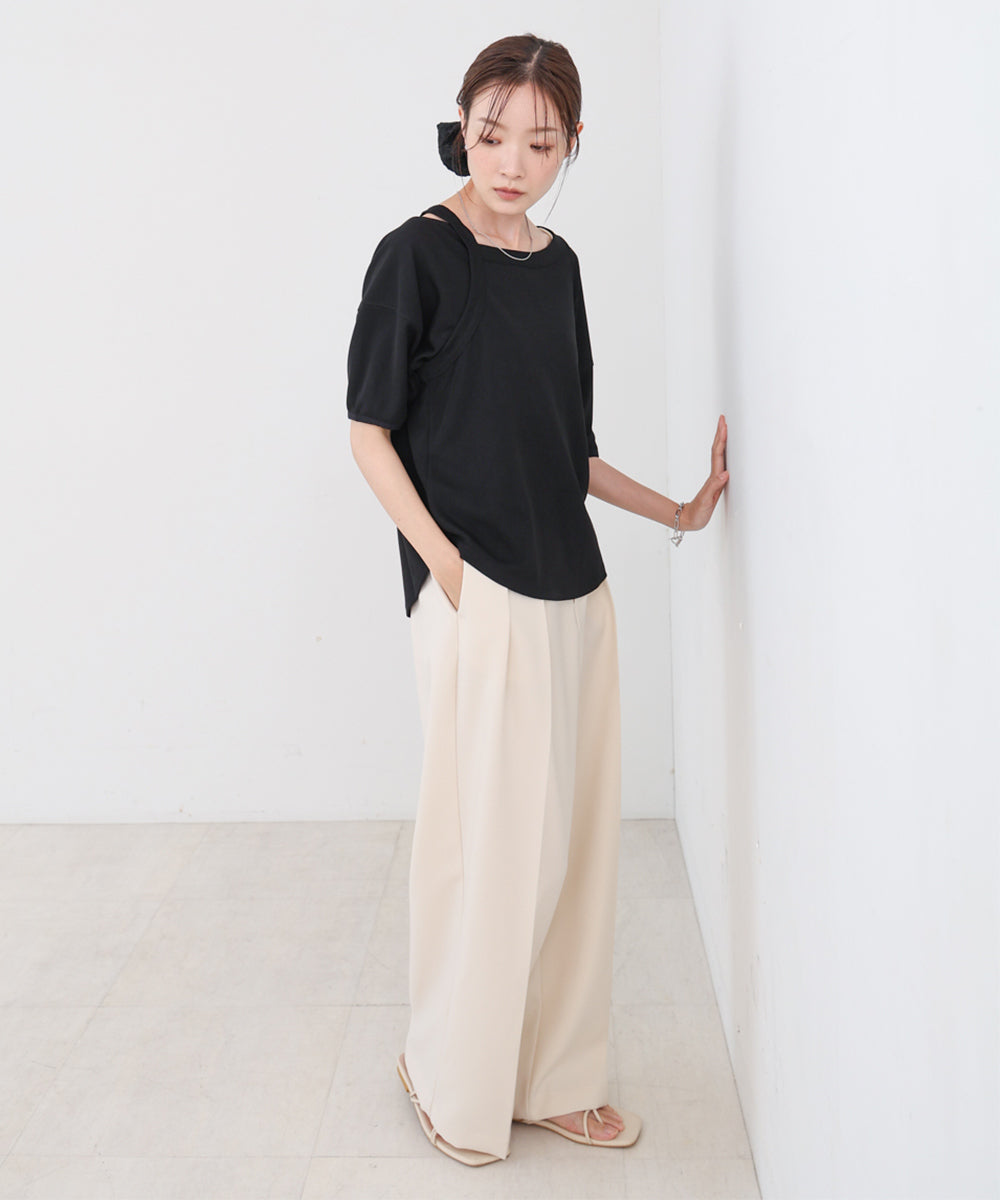 アシメコクーンスリーブカットソー