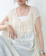 【S・Mサイズ展開】Ｖネックギャザーリボンワンピース