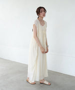 【S・Mサイズ展開】Ｖネックギャザーリボンワンピース