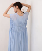 【S・Mサイズ展開】Ｖネックギャザーリボンワンピース