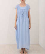 【S・Mサイズ展開】Ｖネックギャザーリボンワンピース