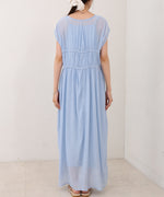 【S・Mサイズ展開】Ｖネックギャザーリボンワンピース