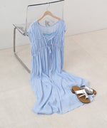 【S・Mサイズ展開】Ｖネックギャザーリボンワンピース