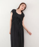 【S・Mサイズ展開】Ｖネックギャザーリボンワンピース