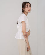 フレンチスリーブギャザーフリルブラウス