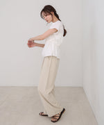 フレンチスリーブギャザーフリルブラウス