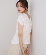 フレンチスリーブギャザーフリルブラウス