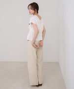 フレンチスリーブギャザーフリルブラウス