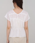 フレンチスリーブギャザーフリルブラウス