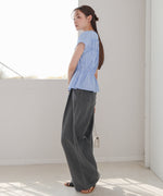 フレンチスリーブギャザーフリルブラウス