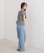 フレンチスリーブギャザーフリルブラウス