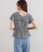 フレンチスリーブギャザーフリルブラウス