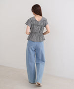 フレンチスリーブギャザーフリルブラウス